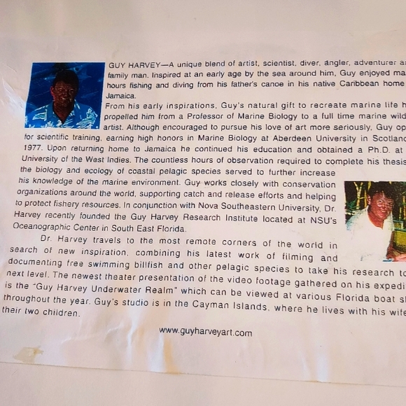 Guy Harvey's Wild Mahi Rustic Framed Signed Print w Glare Resistant Glass/ 2000. - Picture 12 of 13